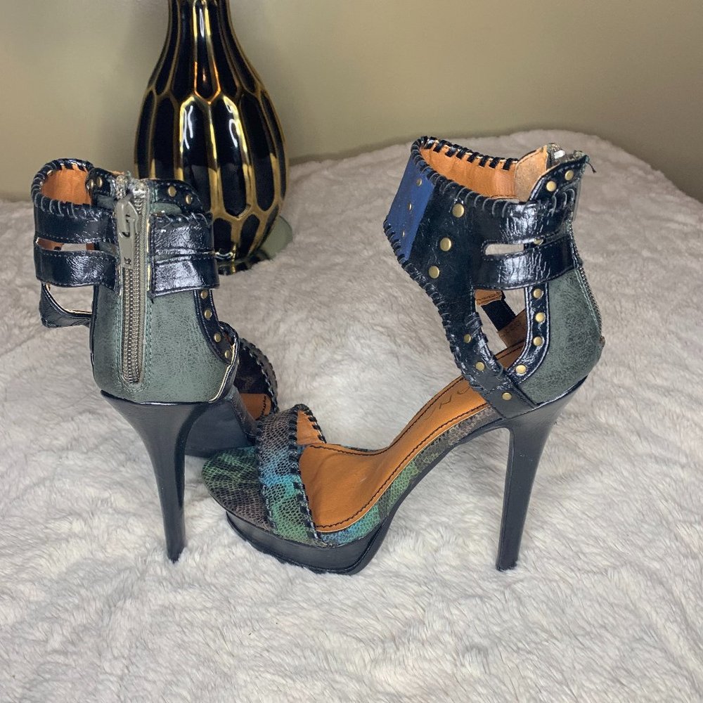 Multi Color Snake Print Heels - Picture 4 of 4